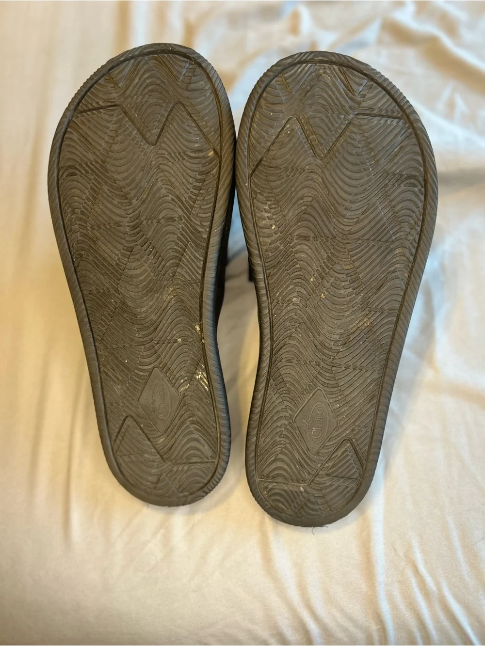 Chaco Men’s Black Strappy Slide Sandals Size M12 Adjustable Wear Near Toes